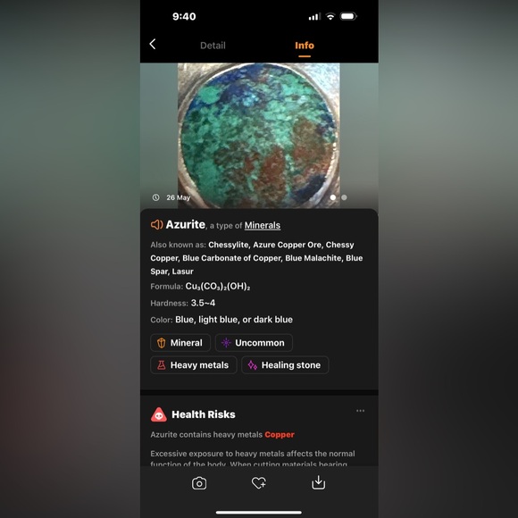 Vintage Real Azurite 925 Sterling Silver Geometric Ring size 7 3/4” STAMPED🔥🔥 - Picture 13 of 13